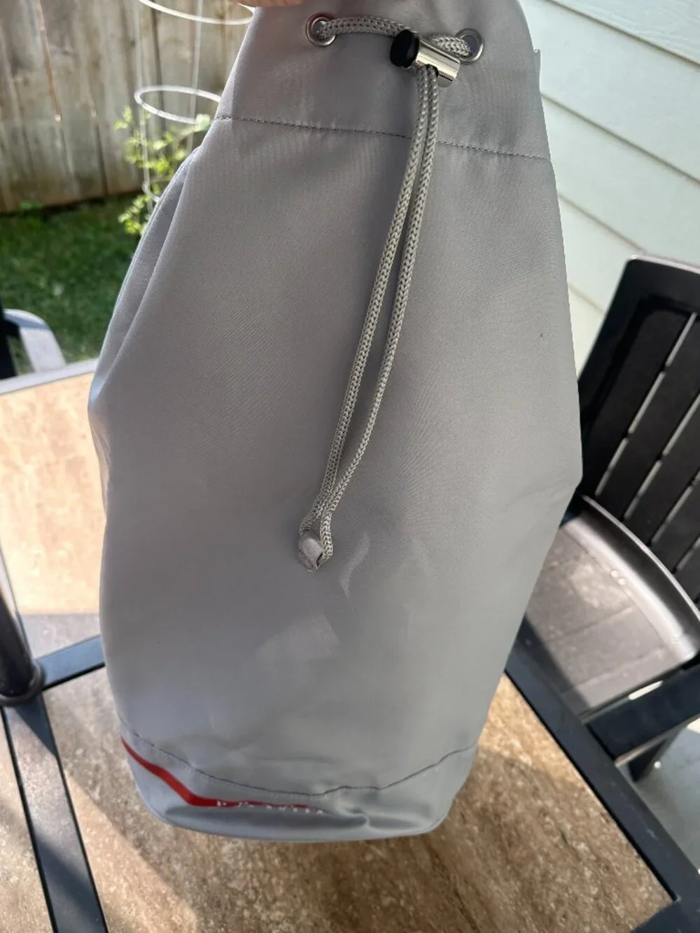 Prada Luna Rossa Gray Ditty Sailing Drawstring Backpack Sling Bag
